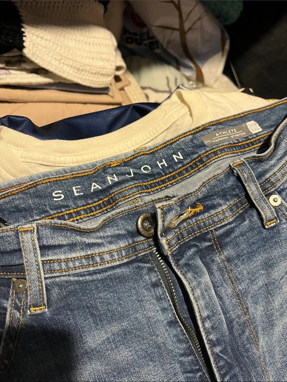 Sean John Men's Light Blue Straight-Leg Denim Jeans